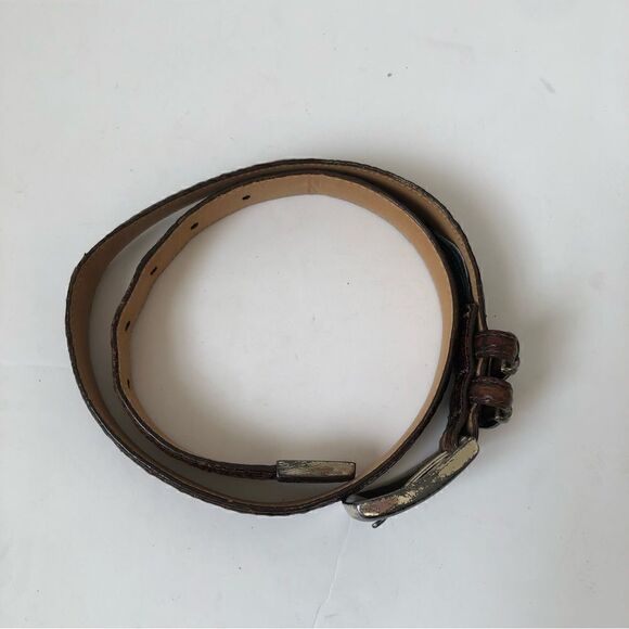 Brighton reptile print leather belt with silver finished buckle - Picture 8 of 8